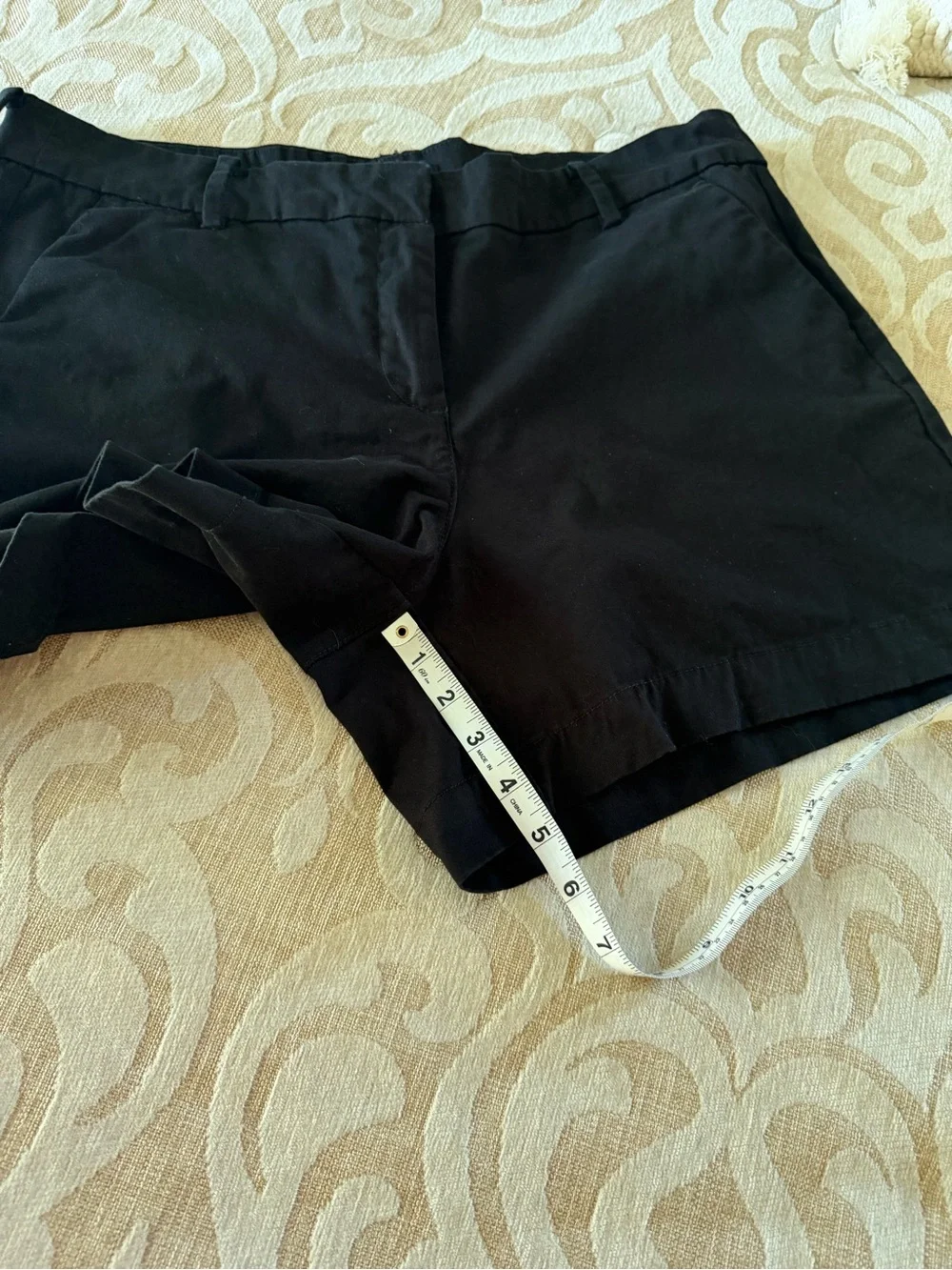 Nautica Black Chino Shorts Size 12 Cotton Stretch Flat Front Classic